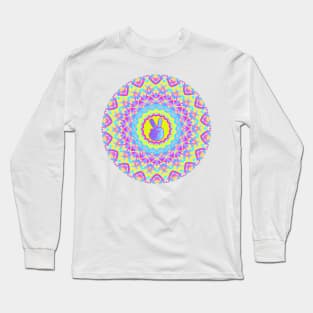 BLUE Peace Hand Sign Long Sleeve T-Shirt